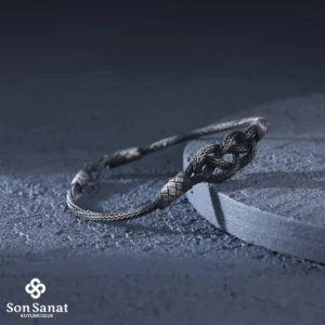 Kazaziye Örgü Bileklik Çift Düğüm Modeli