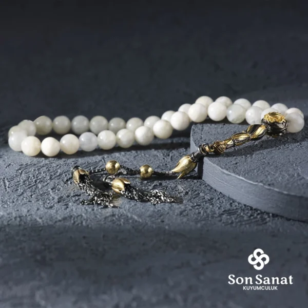 Kuvars Taşı Gümüş Tesbih