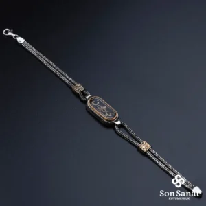 Küçük Gravür İsimli 925 Ayar Gümüş Oval Zincirli Bileklik