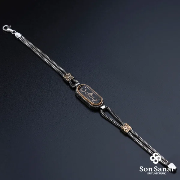 Küçük Gravür İsimli 925 Ayar Gümüş Oval Zincirli Bileklik