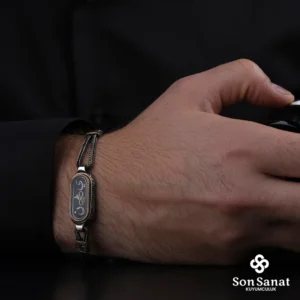 Küçük Gravür İsimli 925 Ayar Gümüş Oval Zincirli Bileklik