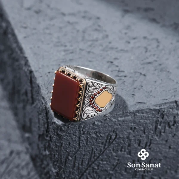 Küçük Kare Gravür Akik