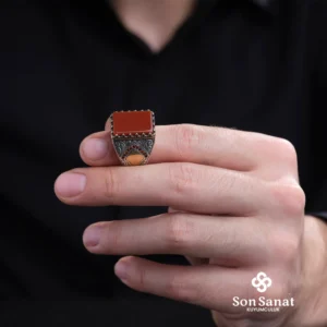 Küçük Kare Gravür Akik