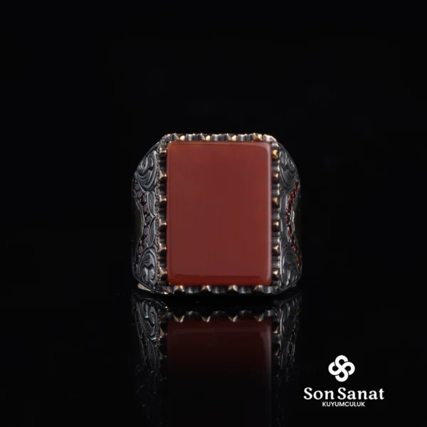 Küçük Kare Gravür Akik