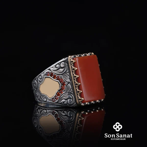 Küçük Kare Gravür Akik