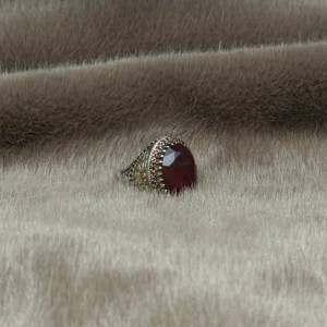 Kırmızı Paraiba Taşlı 925 Ayar Gümüş Erkek Yüzüğü