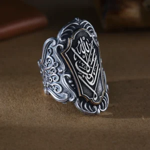 La Galibe İşlemeli 925 Ayar Büyük Zihgir Gümüş Erkek Yüzük