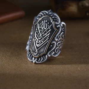 La Galibe İşlemeli 925 Ayar Büyük Zihgir Gümüş Erkek Yüzük