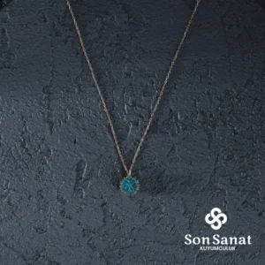 Mavi Lotus Çiçeği Kolye