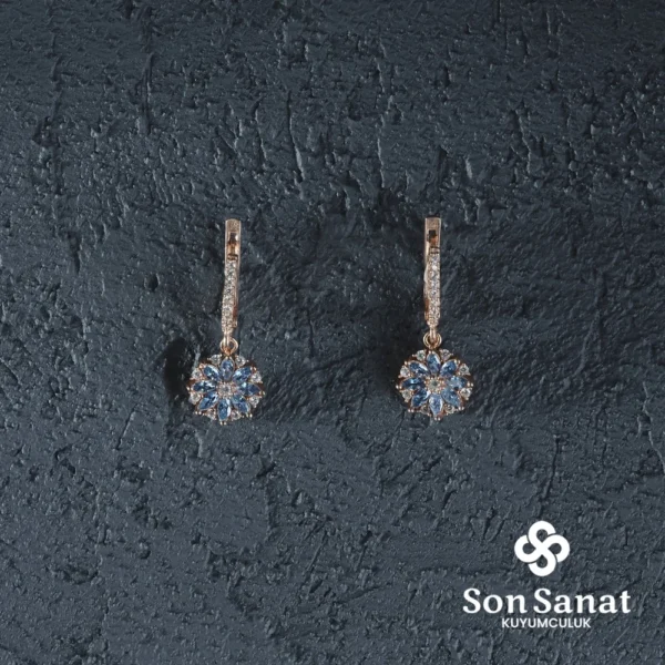 Mavi Yıldız Çiçeği Küpe