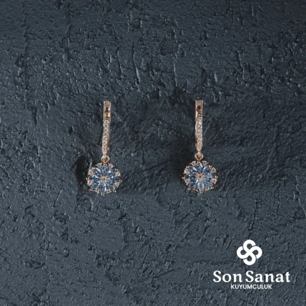 Mavi Yıldız Çiçeği Küpe