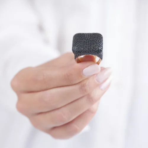 Mega Kare Siyah Oniks Kadın Yüzük Modelimiz