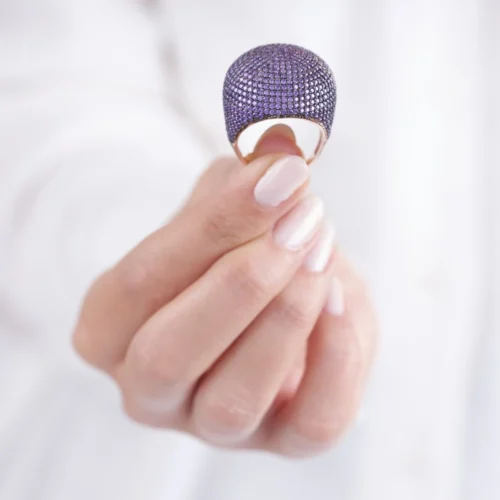 Mega Yuvarlak Ametist Bayan Yüzük