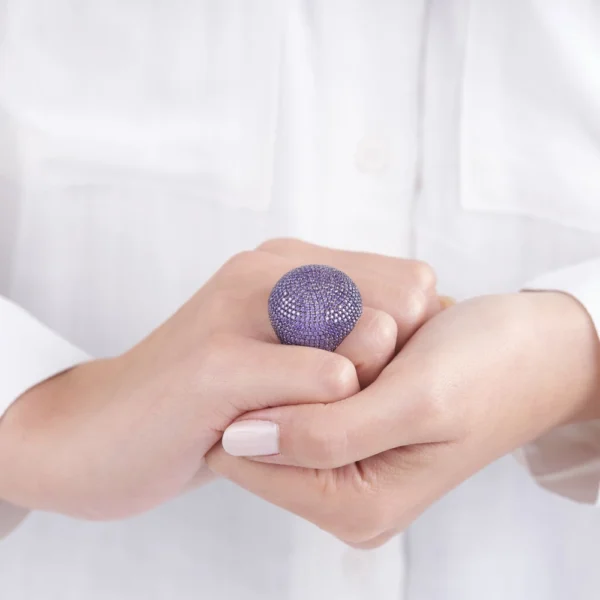 Mega Yuvarlak Ametist Bayan Yüzük