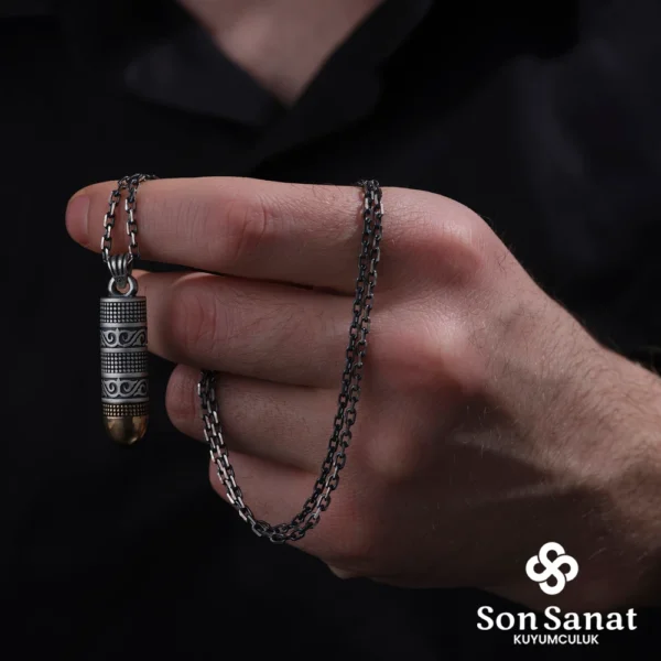 Mermi 925 Ayar Gümüş Kolye Modeli