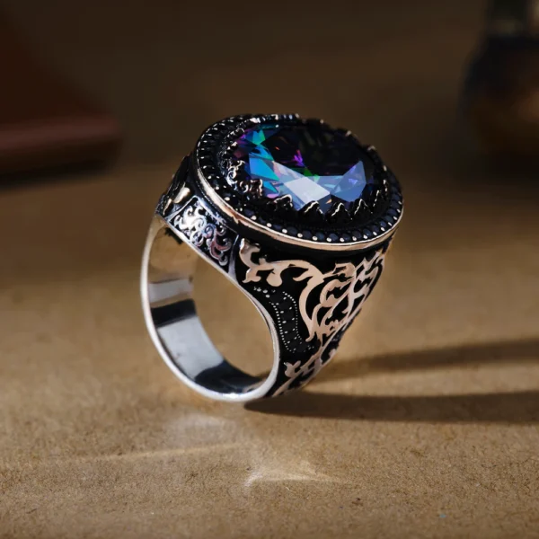 Mistik Topaz Anadolu 925 Ayar Erkek Yüzük