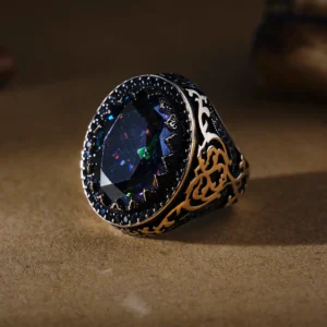 Mistik Topaz Anadolu 925 Ayar Erkek Yüzük