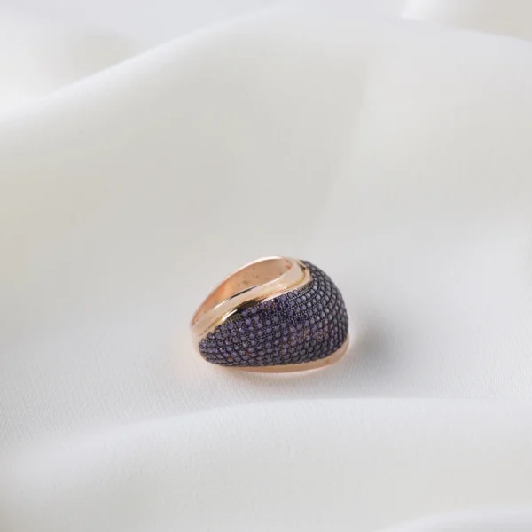 Mor Ametist Taşlı Es Kadın Yüzük Modelimiz