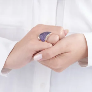 Mor Ametist Taşlı Es Kadın Yüzük Modelimiz