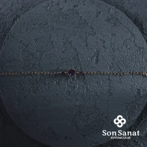 Mor Lotus Çiçeği Bileklik