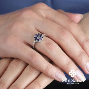 Mor Yıldız Çiçeği Yüzük