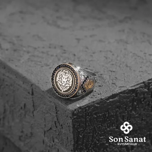 Aslan İşlemeli Yuvarlak Gravür