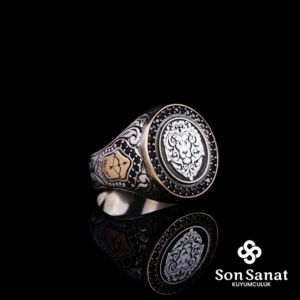 Aslan İşlemeli Yuvarlak Gravür