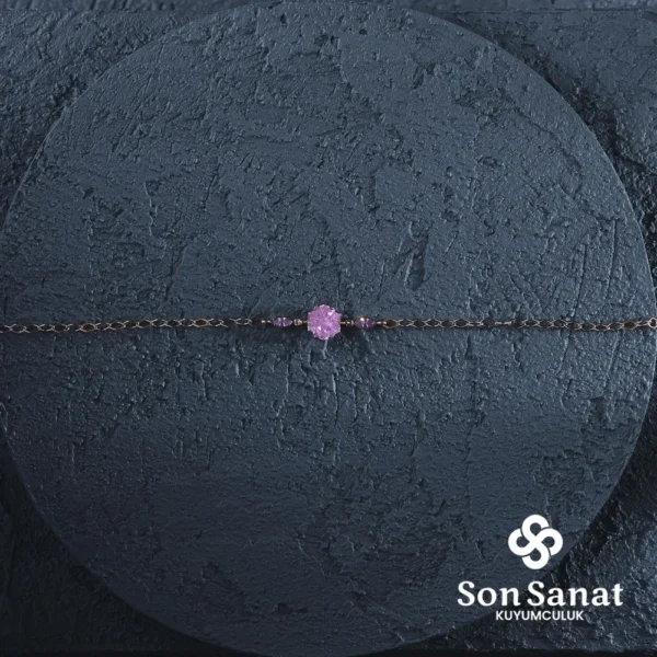 Pembe Lotus Çiçeği Bileklik