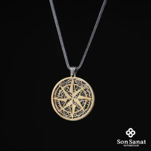Pusula Nazar Ayeti 925 Ayar Madalyon Kolye