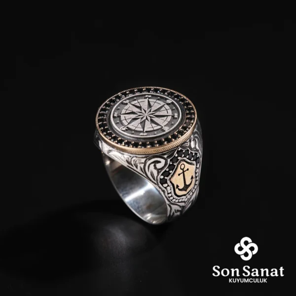 Pusula İşlemeli Yuvarlak Gravür