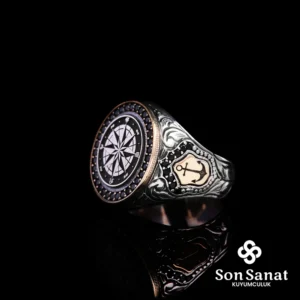 Pusula İşlemeli Yuvarlak Gravür