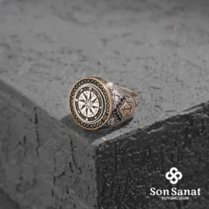 Pusula İşlemeli Yuvarlak Gravür