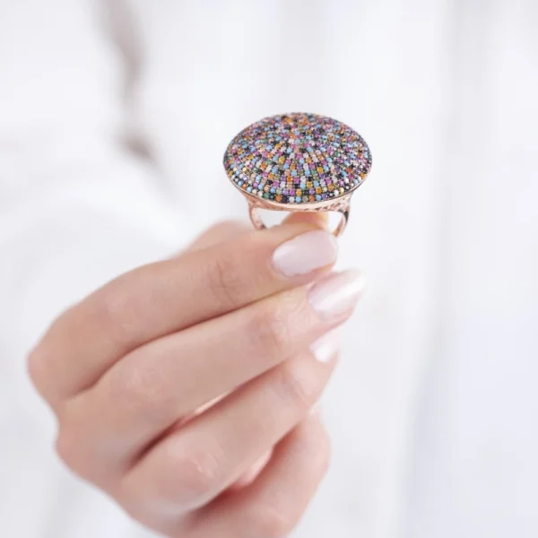 Renkli Yuvarlak Kadın Yüzük Modelimiz