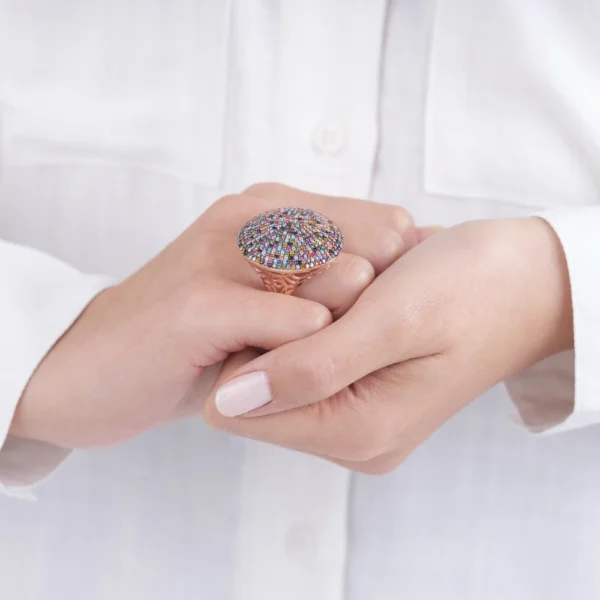 Renkli Yuvarlak Kadın Yüzük Modelimiz