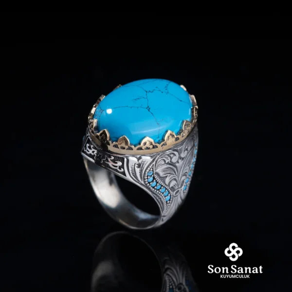 Saltanat Gravür Firuze Erkek Yüzük