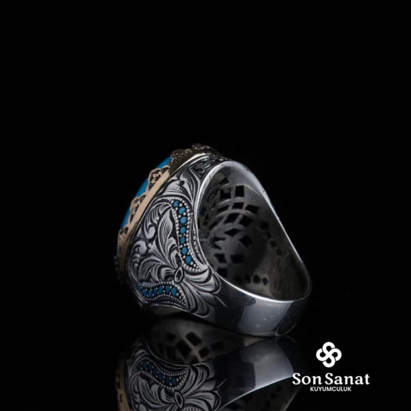 Saltanat Gravür Firuze Erkek Yüzük