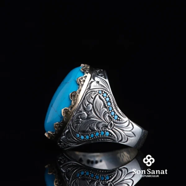 Saltanat Gravür Firuze Erkek Yüzük