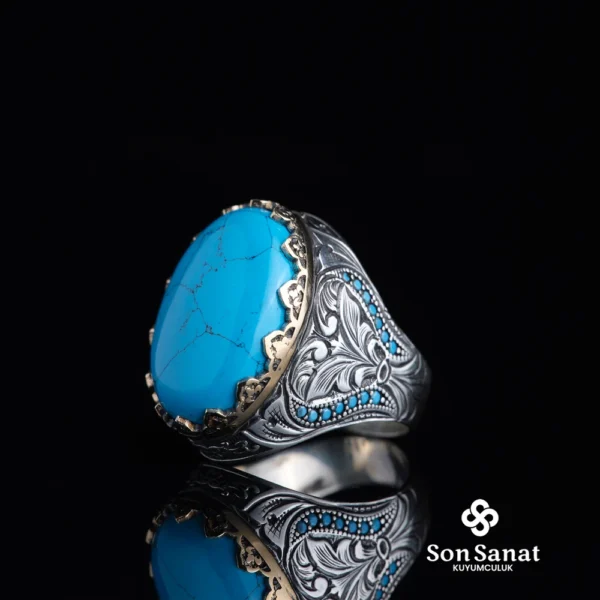 Saltanat Gravür Firuze Erkek Yüzük