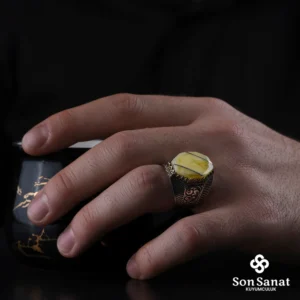 Sekizgen Damla Yarma 925 Ayar Gümüş Yüzük