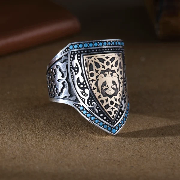 image_1950-1807.webp Selçuklu Kartalı 925 Ayar Kalkan Zihgir Gümüş Erkek Yüzük