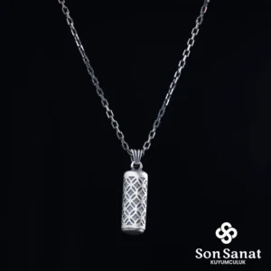 Silindir 925 Ayar Gümüş Kolye Cevşen