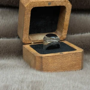 Siyah Paraiba Taşlı 925 Ayar Gümüş Erkek Yüzüğü