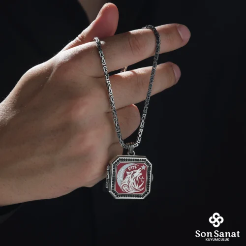 Ayyıldız Ayetel Kürsi 925 Ayar Kapaklı Madalyon Kolye