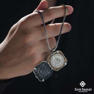 Ayyıldız Ayetel Kürsi 925 Ayar Kapaklı Madalyon Kolye