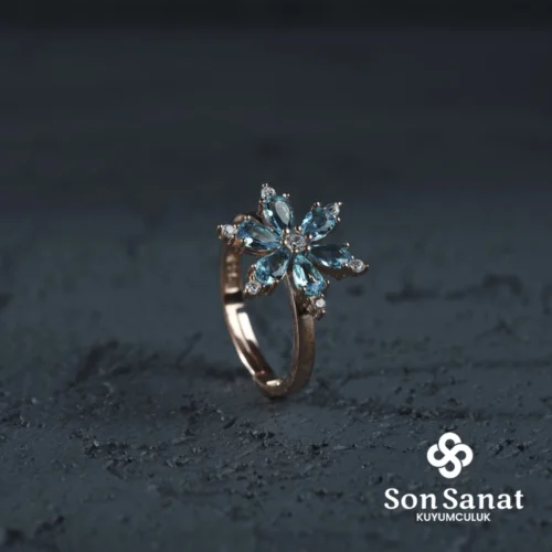 Swarovski Mavi Yüzük