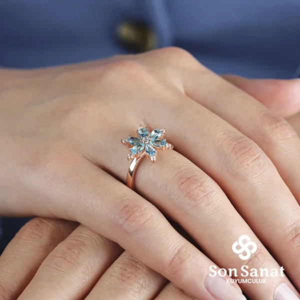 Swarovski Mavi Yüzük