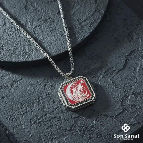 Ayyıldız Ayetel Kürsi 925 Ayar Kapaklı Madalyon Kolye