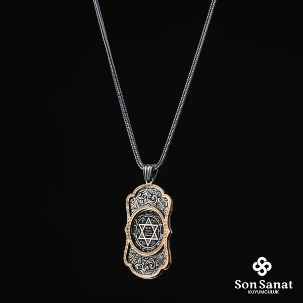 Süleyman Mührü Gravür Madalyon Kolye