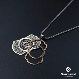 Süleyman Mührü Gravür Madalyon Kolye