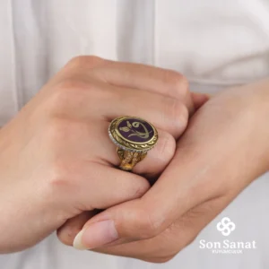 Vav Lale Desenli Bayan Yüzük Modeli